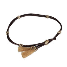 Red Dirt Unisex Brown Braided Rope Tassel Hat Band