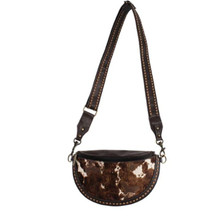 TRENDITIONS Justin Women's Brown Distressed Hair On Sling Pouch 