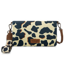 MONTANA WEST Montana West Wrangler Women's Brown Cow Print Wristlet 