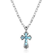MONTANA SILVERSMITH Montana Silversmiths Women's Silver & Turquoise Unbreakable Spirit Cross Necklace 