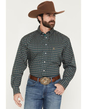 PANHANDLE SLIM Panhandle Slim Men's Black Rough Stock Geo Print Stretch Western Shirt 