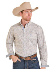 PANHANDLE SLIM Panhandle Slim Men's Blue/Beige Paisley Button Down Shirt 