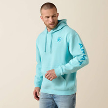 ARIAT Ariat Men's Aqua Heather Logo Hood 