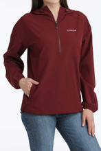 CINCH Cinch Women's Burgundy 1/2 Zip Pullover Windbreaker 
