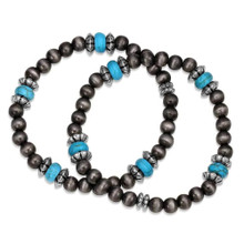 MONTANA SILVERSMITH Montana Silversmiths Women's Silver & Turquoise Desert Song Bracelet 