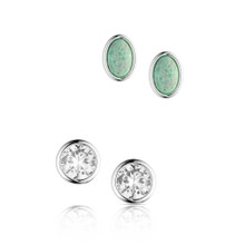 Montana Silversmiths Women's Silver & Turquoise Circle Four Post Earring Set