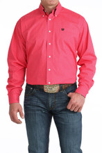 CINCH Cinch Men's Pink Micro Dot Classic Fit Button Down Shirt 