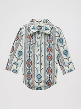 WRANGLER Wrangler Little Boy's Gray Steerhead Checotah Western Snap Bodysuit 