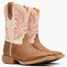 DURANGO BOOTS Durango Big Kid's Honey Tan/Metallic Peach Shyloh Western Boots