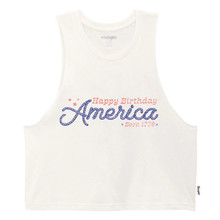 Wrangler Bright White Graphic Festival Crop Tank For Women