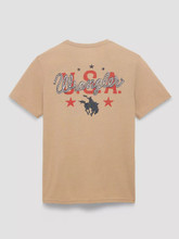 USA Wrangler Rope Back Graphic T-Shirt - Travertine Heather