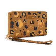 Montana West Wrangler Coffee Leopard Print Women's Wallet/Wristlet