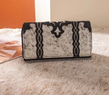 Montana West Trinity Ranch Women's Cowhide Black Wallet
