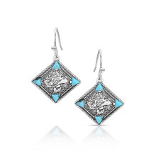 MONTANA SILVERSMITH Montana Silversmiths Silver Bluebell Charm Turquoise Women's Earrings 