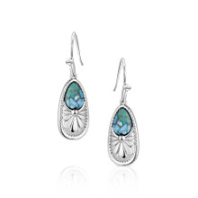 MONTANA SILVERSMITH Montana Silversmiths Silver Pointed Path Turquoise Earrings For Women 