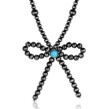 MONTANA SILVERSMITH Montana Silversmiths Silver Forever Tied Beaded Bow Women's Necklace 
