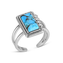 MONTANA SILVERSMITH Montana Silversmiths Women's Summer Rain Turquoise Ring - Silver 