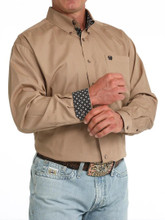 CINCH Cinch Men's Solid Khaki Button Up Shirt Plus 
