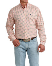 Cinch Men's Long Sleeve Coral Geometric Western Shirt