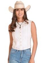 Panhandle Slim Women's White Lace Tank Top