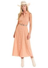 PANHANDLE SLIM Panhandle Slim Women's Orange Bootstitch Print Duster Maxi Dress 
