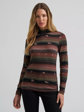 Women’s Wrangler Rambling Ridge Mock Neck Brown Top