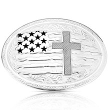 MONTANA SILVERSMITH Montana Silversmiths Land Of The Free American Made Silver Buckle 