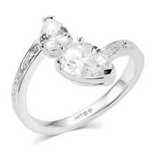 MONTANA SILVERSMITH Montana Silversmiths Double Drop Crystal Ring - Silver 