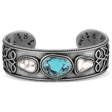 MONTANA SILVERSMITH Montana Silversmiths Women's Boot Stitch Turquoise Cuff Bracelet - Silver 