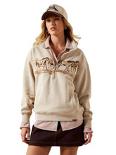 Ariat Oatmeal Heather The Running Wild Quarter Zip Women's Sweatshirt