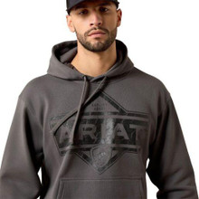 ARIAT Ariat Men's Leather Diamond Hoodie - Dark Shadow 