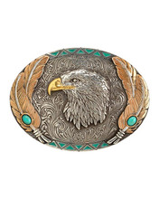  M&F Western Nocona Men's Oval Eagle Head Western Belt Buckle - Multicolor