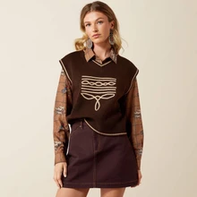 ARIAT Ariat Women's Chicory Coffee Wichita Sweater Vest 