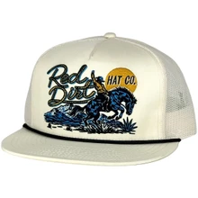 Red Dirt Blue Stallion Cream Mesh Snapback Cap