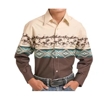 PANHANDLE SLIM Rock & Roll Cowboy Brown Border Snap Shirt For Boys 