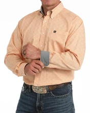 CINCH Cinch Gold Geometric Print Long Sleeve Men's Shirt 