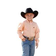 Cinch Boy's Gold Geometric Print Button Down Shirt