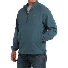 Cinch Men's Teal 1/4 Zip Windbreaker Pullover T-Shirt
