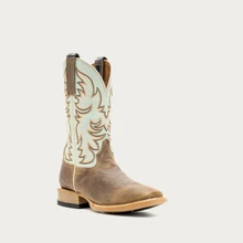 HYER BOOTS Hyer Women's Classic Western Topeka Leather Cowboy Boots - Tan 