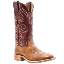 HYER BOOTS Hyer Women's Salina Cowhide Leather Western Boots - Royal Red/Glossy Tan 