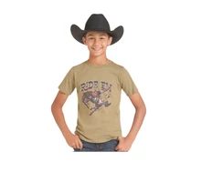 Rock & Roll Denim Boy's Olive Ride 'Em Graphic T-Shirt