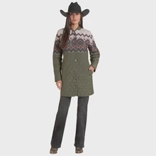 PANHANDLE SLIM Panhandle Slim Women's Olive Aztec Print Quilted Coat 