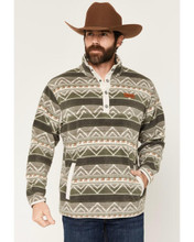 CINCH Cinch Men's Green & White Southwestern 1/4 Snap Pullover Sweatshirt 