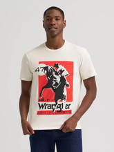 WRANGLER Wrangler Antique White Rodeo Poster Graphic Cotton T-Shirt For Men 