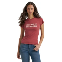 Wrangler Burgundy Retro Graphic Shrunken Band Fit Women's T-Shirt