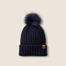 ARIAT Ariat Navy Chilton Pompom Knit Cuffed Women's Beanie 