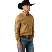 ARIAT Ariat Men's Team Earl Curry Floral Print/Majolica Blue Fitted Shirt 