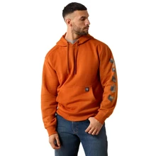 ARIAT Ariat Umber/Caribou Rebar Lightweight Logo Men's Hoodie 