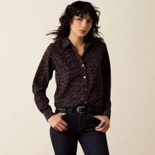 Ariat Women's Homestyle Shirt - Grey Leopard Print