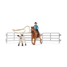 Schleich Kid's Cowgirl Team Roping Fun Playset